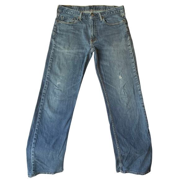 Levi’s Men Jeans size W34 x L32 Blue Mid Rise Stretch Straight Fit - Picture 1 of 13